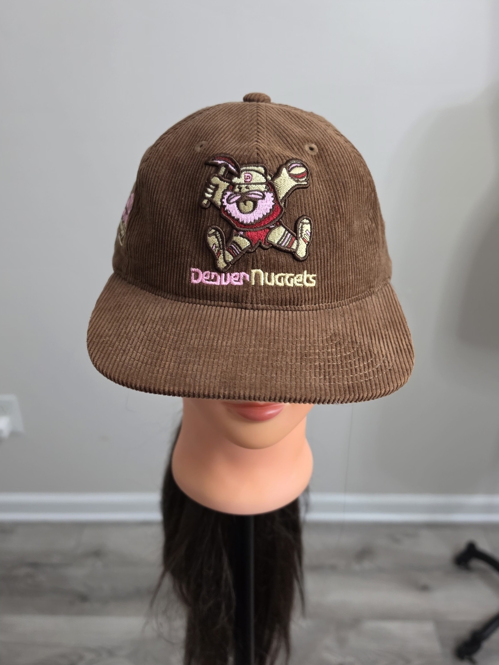 Mitchell & Ness Brown Denver Nuggets Corduroy Strapback Hat